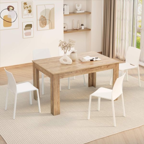 Easy, Extendable dining table, in, Oak
