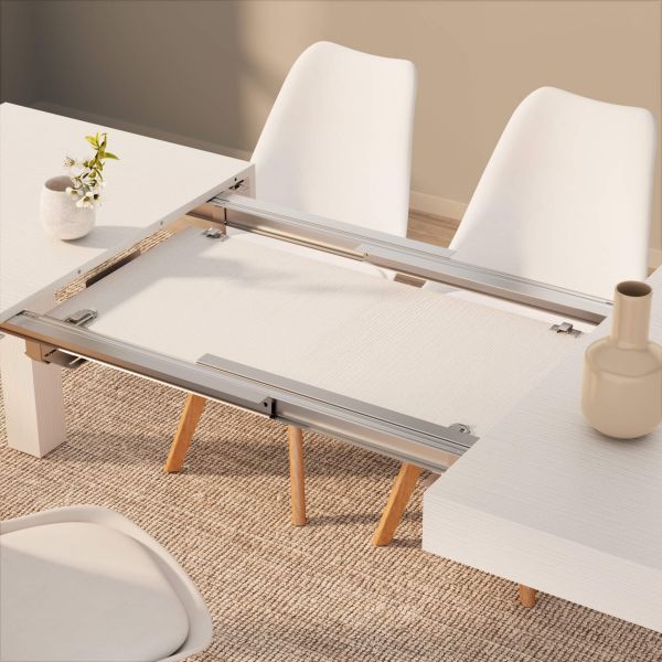 First Extendable Table, 47.2(78.7)x31.5 in, Ashwood White detail image 1