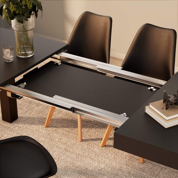 First Extendable Table, 47.2(78.7)x31.5 in, Ashwood Black detail image 1