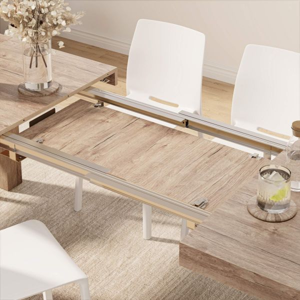 Iacopo Extendable Dining Table, 55.1(86.6)x35.4 in, Oak Iacopo Extendable Dining Table, 55.1(86.6)x35.4 in, Oak