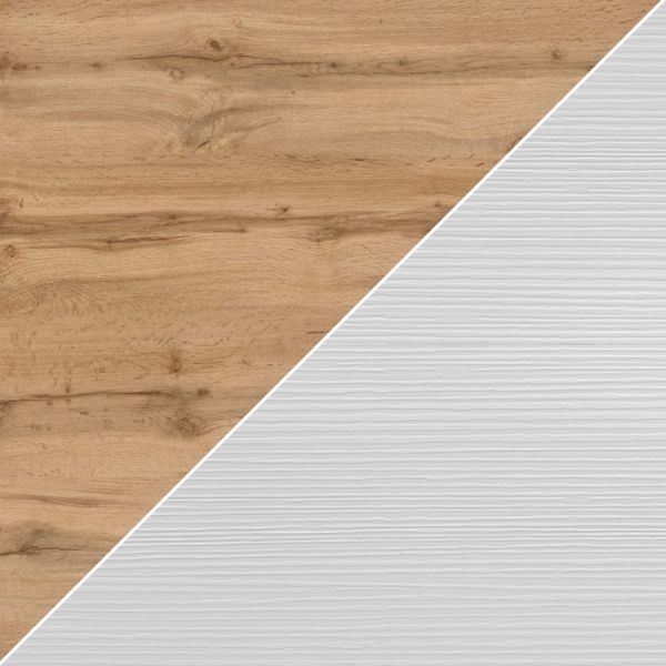 Iacopo XL Bookcase Rustic Oak with Ashwood White Doors (126.6 x 93.1 in) material image