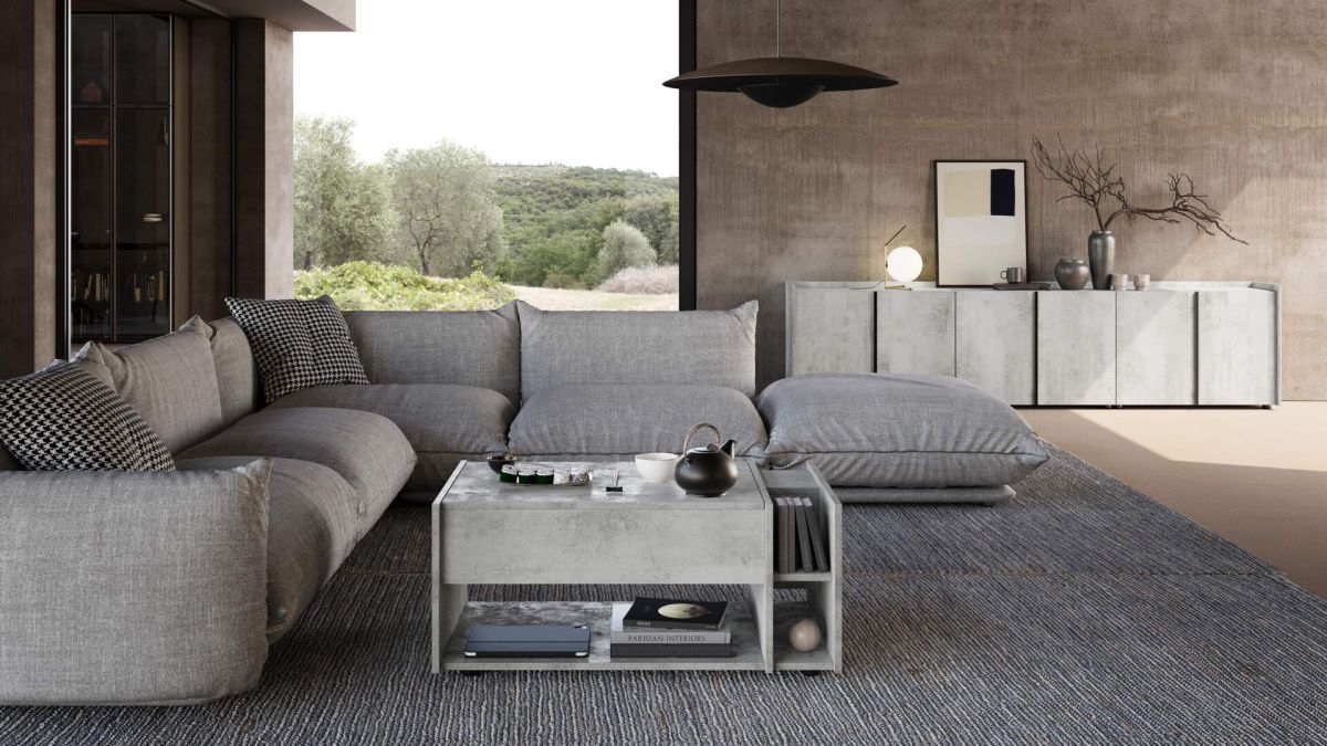 Romina Lift-up Coffee Table, Concrete Grey Effect set image 1