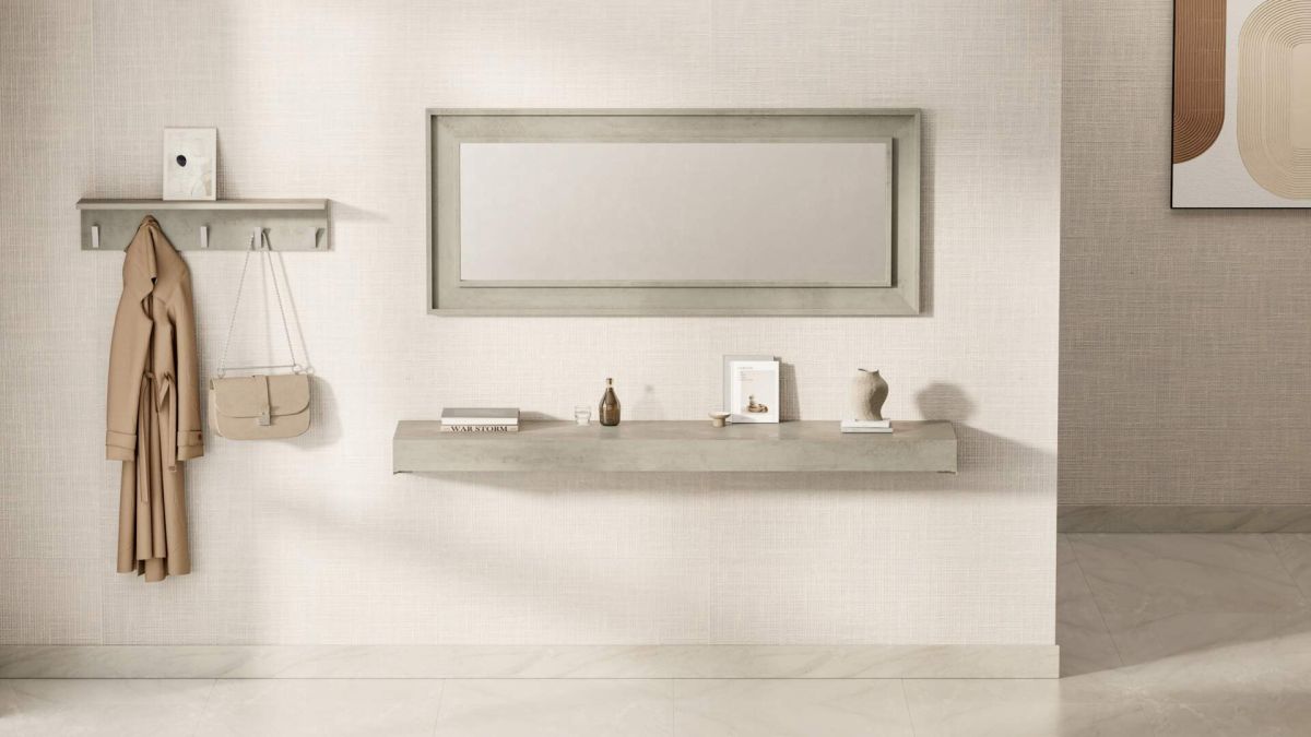 Floating Console Table Evolution 70.86 x 15.74 in, Concrete Effect, Grey Effect set image 1
