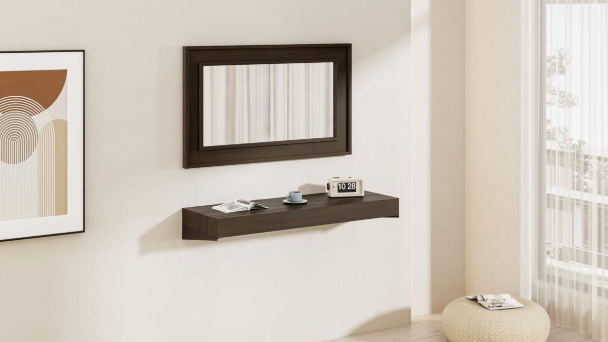 Floating Console Table Evolution 47.24 x 15.74 in, Dark Walnut set image 1