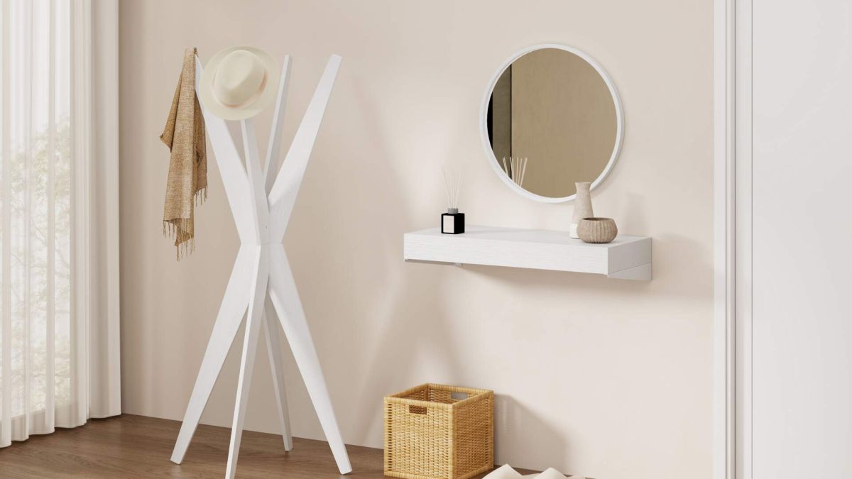 Floating Console Table Evolution 35.43 x 15.74 in, Ashwood White set image 1