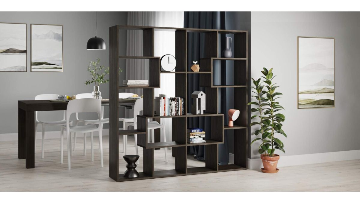 Iacopo S Bookcase (63.31 x 62.3 in), Dark Walnut set image 1