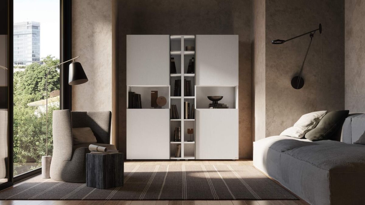 Romina Modular Bookcase (60.34 x 68.34 in), Ashwood White set image 2