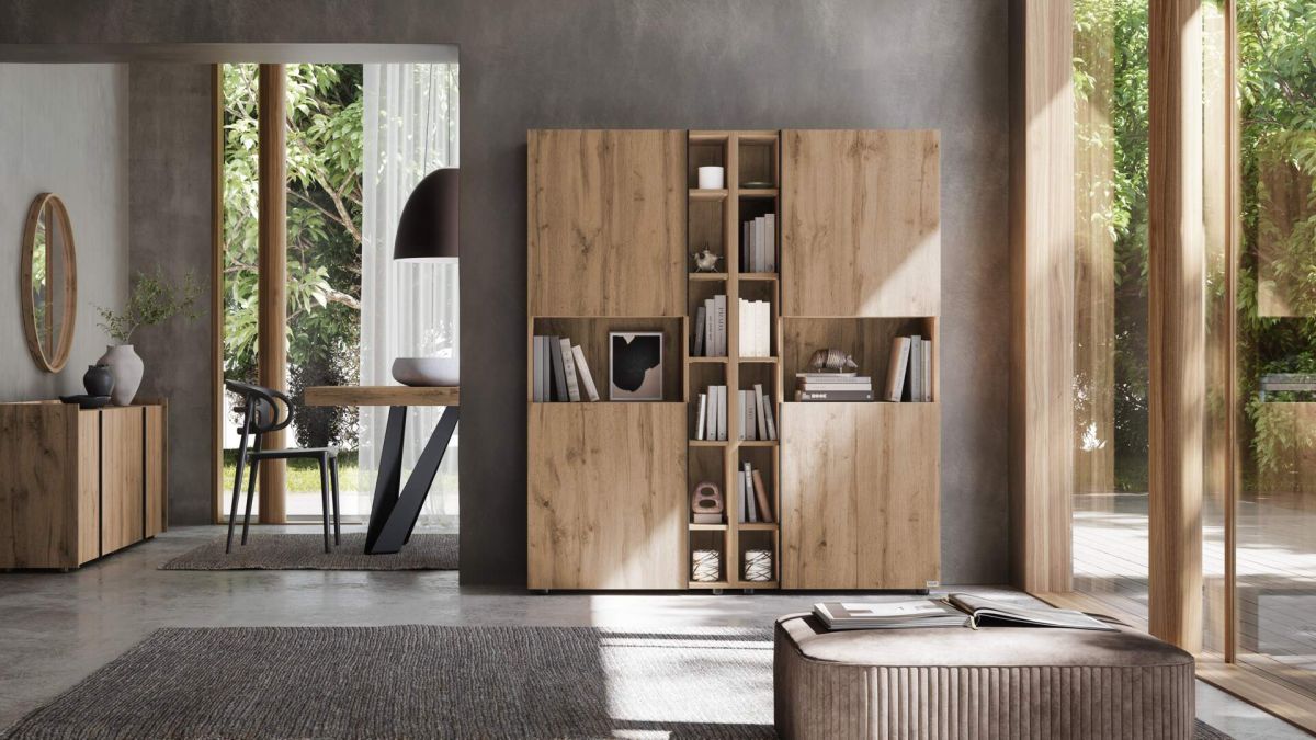 Romina Modular Bookcase (30.23 x 68.34 in), Rustic Oak set image 2