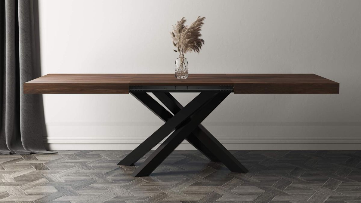 Emma 63(94.5)x35.4 in Extendable Table, Canaletto Walnut with