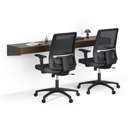 Evolution wall mounted desk 70.8x15.7 in, Dark Walnut