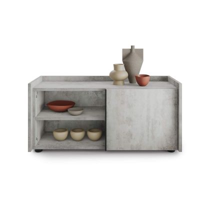 Romina Low Sideboard (36.85x14.17x17.32 in), 1 Door, Concrete Grey Effect