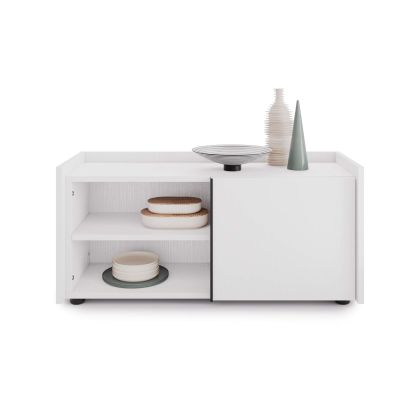 Romina Low Sideboard (36.85x14.17x17.32 in), 1 Door, Ashwood White