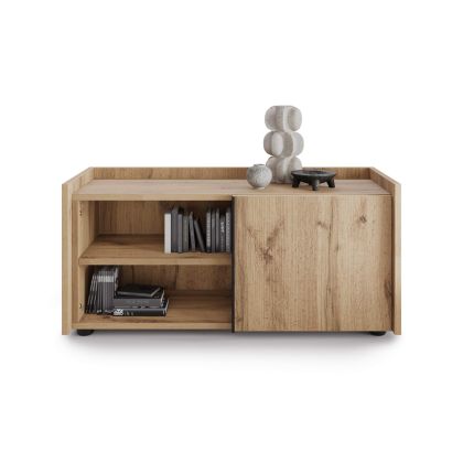 Romina Low Sideboard (36.85x14.17x17.32 in), 1 Door, Rustic Oak