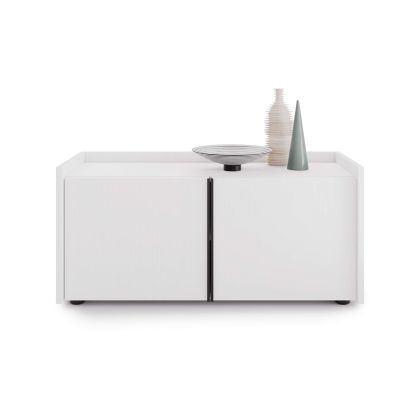 Romina Low Sideboard (36.85x14.17x17.32 in), 2 Doors, Ashwood White