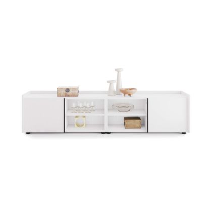 Romina Low Sideboard (72.28x14.17x17.32 in), 2 Doors, Ashwood White