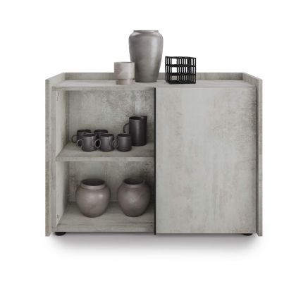 Romina Low Sideboard (36.85x14.17x27.55 in), 1 Door, Concrete Grey Effect