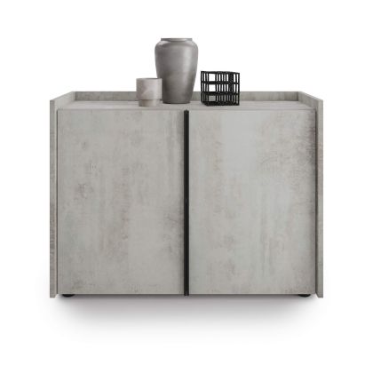 Romina Low Sideboard (36.85x14.17x27.55 in), 2 Doors, Concrete Grey