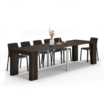 Angelica Extendable Console Table, 17.7(120.1)x35.4 in, Dark Walnut