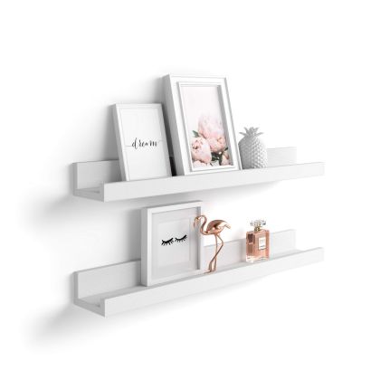 Set of 2 First picture shelves, 23.62 in, Ashwood White