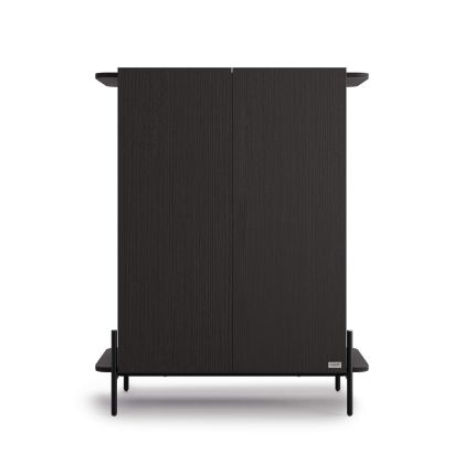 Olivia Tall Sideboard with 2 Doors 38.2x15.9x47.2 in, Ashwood Black