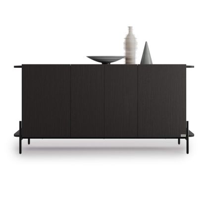 Olivia Sideboard with 4 Doors (65.7x15.9x32.2 in), Ashwood Black