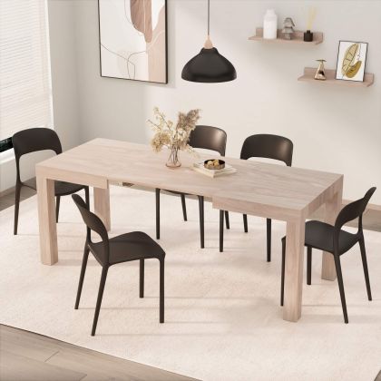 First Extendable Table, 47.2(78.7)x31.5 in, Pearled Elm