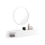 Consolle Sospesa Olivia con 2 cassetti, Bianco Frassino
