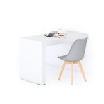 Tavolo da pranzo Evolution 120x60, Bianco Frassino con Una Gamba