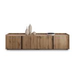 Mobile Basso Romina (183,6x36x44 cm), 4 Ante, Rovere Rustico