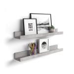 Mobili Fiver, Set of 2 First picture shelves, 31.49 in, Concrete Effect, Grey, , Made in Italy