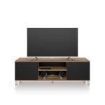 Mobile Porta Tv Rachele, Rovere Rustico e Nero Frassino
