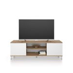 Mobile Porta Tv Rachele, Rovere Rustico e Bianco Frassino