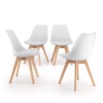 Sedie in stile nordico Greta, Set da 4, Bianco