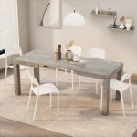 Tavolo Allungabile First, 120(200)x80 cm, Grigio Cemento