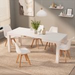 Tavolo Allungabile First, 120(200)x80 cm, Bianco Frassino